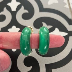 Green Hoop Earrings - Women's Jewelry